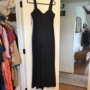 NWT Abercrombie & Fitch Black Sleeveless Flare Jumpsuit